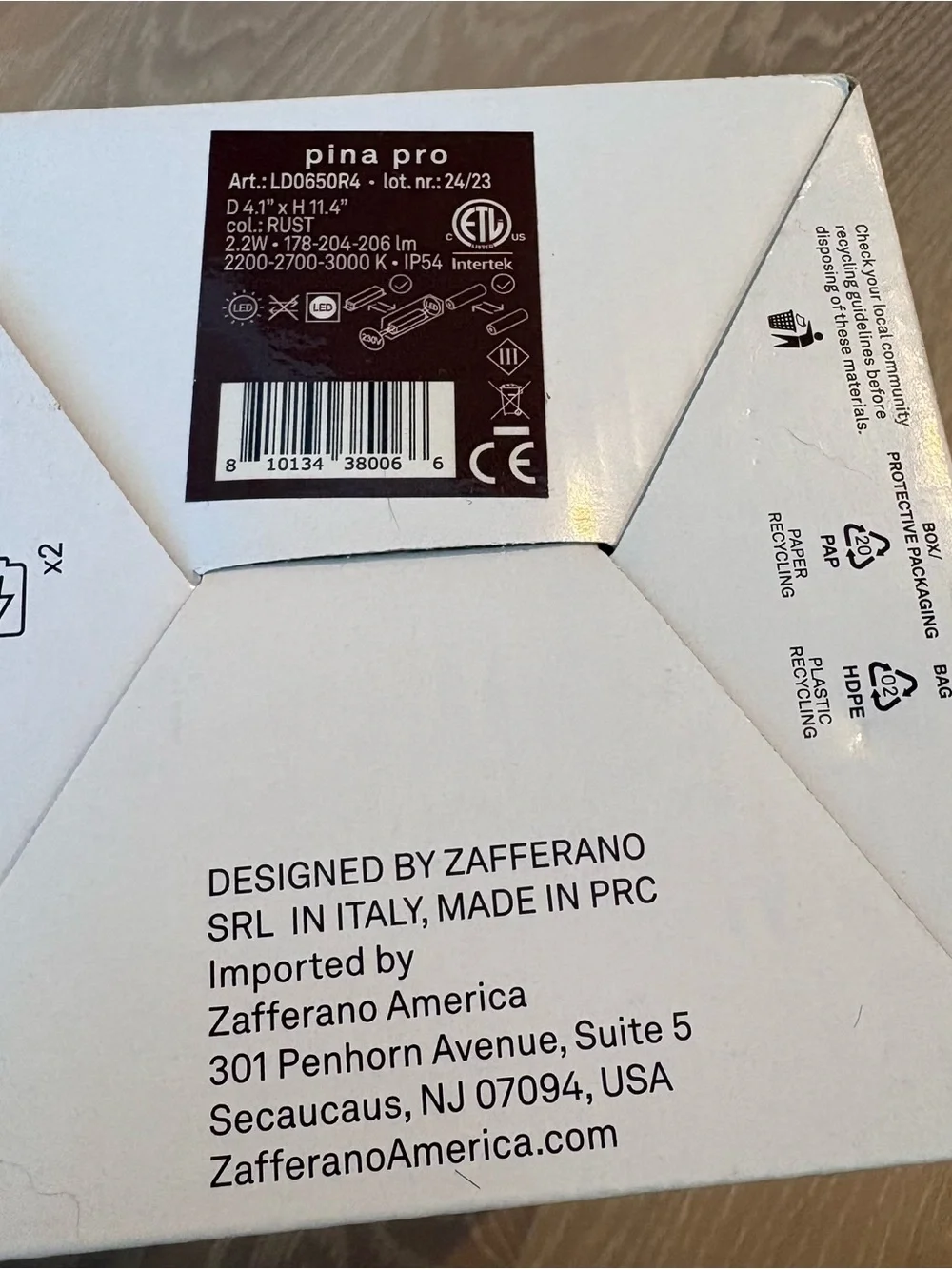 Zafferano pina pro wireless touch lamp - color Rust